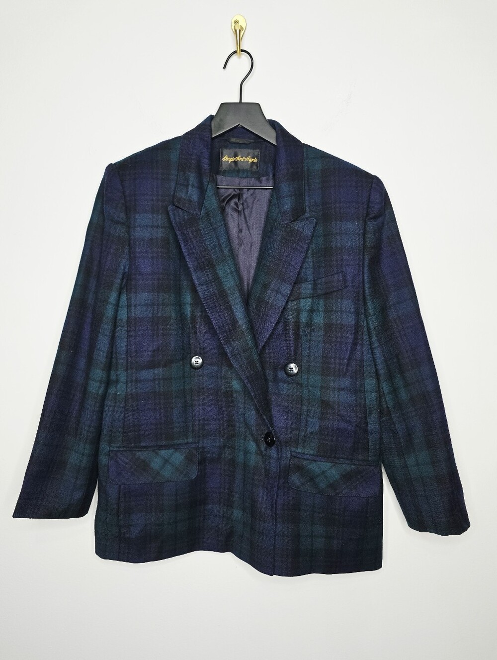 Giorgio Sant'Angelo 90s Tartan Plaid Blazer Size 12